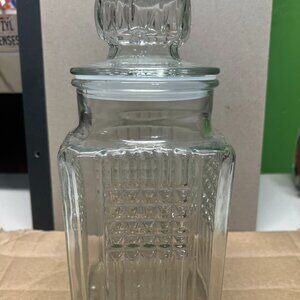 Vintage 1984 Koeze's Glass Jar With Lid Apothecary Canister Storage Clear 10"